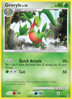 Grovyle — Arceus #39, 2009. Illustrated by Kouki Saitou.