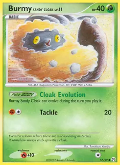 Burmy Sandy Cloak — Arceus #57, 2009. Illustrated by Tomokazu Komiya.