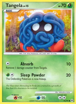 Tangela — Arceus #76, 2009. Illustrated by Mitsuhiro Arita.