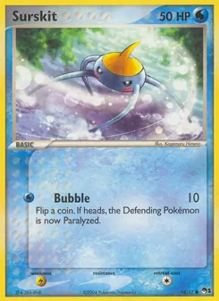 Surskit — POP Series 1 #14, 2004. Illustrated by Kagemaru Himeno.