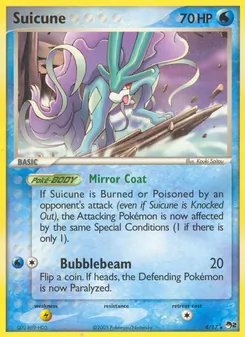 Suicune — POP Series 2 #4, 2005. Illustrated by Kouki Saitou.