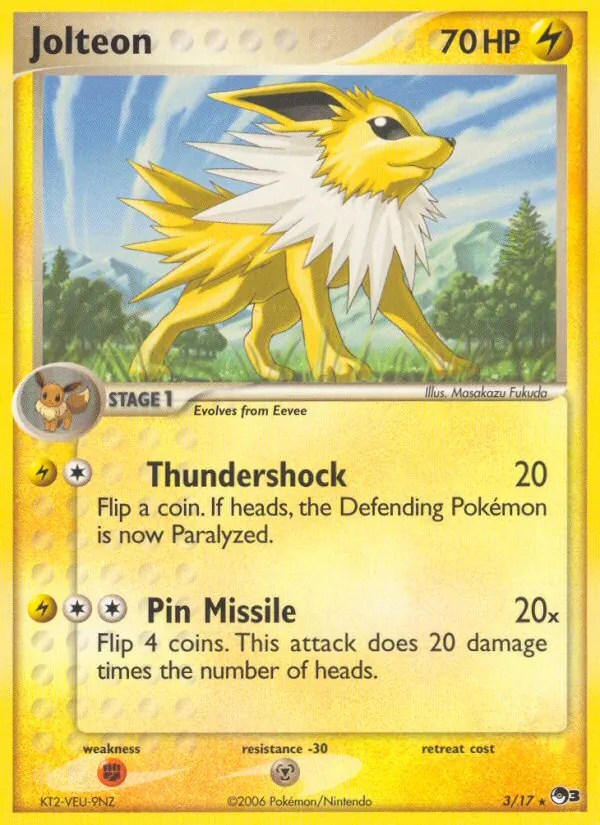 Jolteon — POP Series 3 #3, 2006. Illustrated by Masakazu Fukuda.