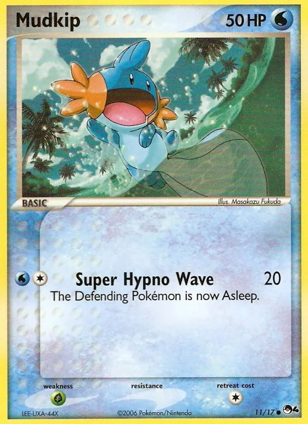 Mudkip — POP Series 4 #11, 2006. Illustrated by Masakazu Fukuda.
