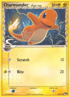 Charmander δ — POP Series 5 #10, 2007. Illustrated by Mitsuhiro Arita.
