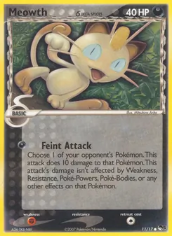 Meowth δ — POP Series 5 #11, 2007. Illustrated by Mitsuhiro Arita.