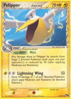 Pelipper δ — POP Series 5 #14, 2007. Illustrated by Mitsuhiro Arita.