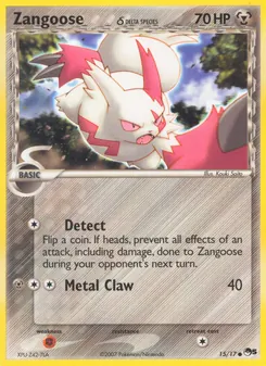 Zangoose δ — POP Series 5 #15, 2007. Illustrated by Kouki Saitou.
