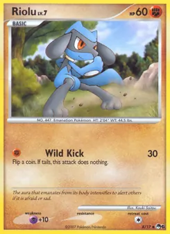 Riolu — POP Series 6 #8, 2007. Illustrated by Kouki Saitou.