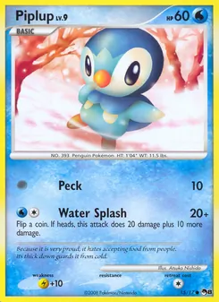 Piplup — POP Series 8 #15, 2008. Illustrated by Atsuko Nishida.