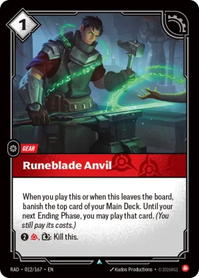 Runeblade Anvil, Riftbound card RAD-012/167 from Radiance