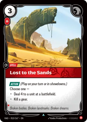 Lost to the Sands, Riftbound card RAD-013/167 from Radiance