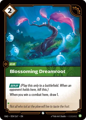 Blossoming Dreamroot, Riftbound card RAD-024/167 from Radiance