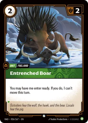 Entrenched Boar, Riftbound card RAD-026/167 from Radiance