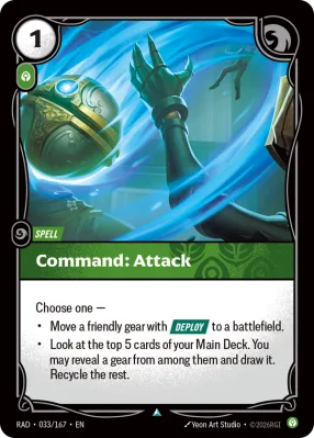 Command: Attack, Riftbound card RAD-033/167 from Radiance