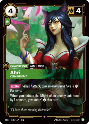 Ahri, Riftbound card RAD-038/167 from Radiance