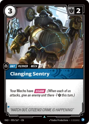 Clanging Sentry, Riftbound card RAD-055/167 from Radiance