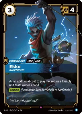 Ekko, Riftbound card RAD-061/167 from Radiance