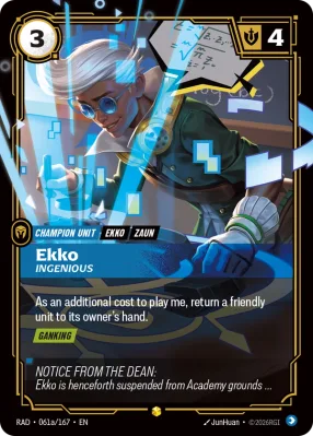 Ekko, Riftbound card RAD-061a/167 from Radiance