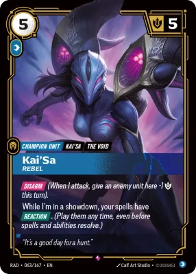 Kai'Sa, Riftbound card RAD-063/167 from Radiance
