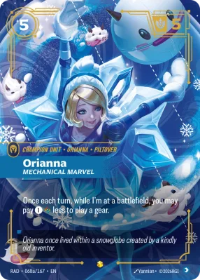 Orianna, Riftbound card RAD-068a/167 from Radiance