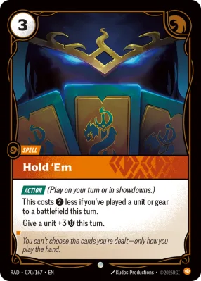 Hold 'Em, Riftbound card RAD-070/167 from Radiance