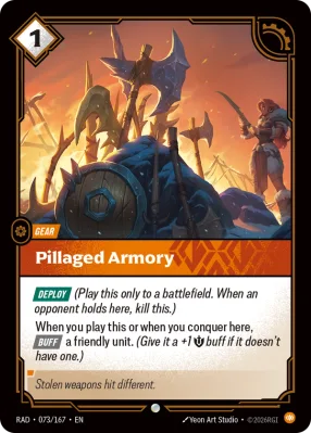 Pillaged Armory, Riftbound card RAD-073/167 from Radiance