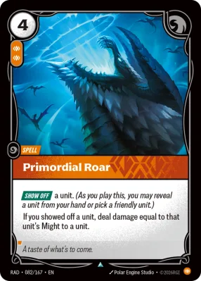 Primordial Roar, Riftbound card RAD-082/167 from Radiance