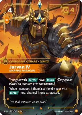 Jarvan IV, Riftbound card RAD-091/167 from Radiance