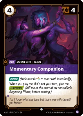 Momentary Companion, Riftbound card RAD-095/167 from Radiance