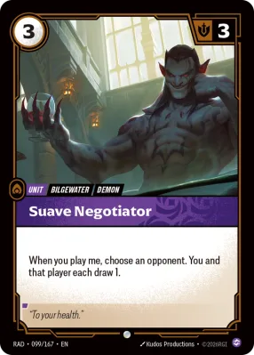 Suave Negotiator, Riftbound card RAD-099/167 from Radiance