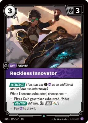 Reckless Innovator, Riftbound card RAD-105/167 from Radiance