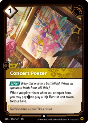 Concert Poster, Riftbound card RAD-116/167 from Radiance
