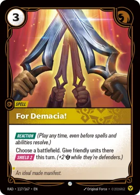 For Demacia!, Riftbound card RAD-117/167 from Radiance