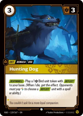Hunting Dog, Riftbound card RAD-119/167 from Radiance