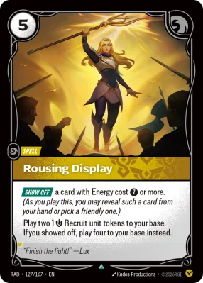 Rousing Display, Riftbound card RAD-127/167 from Radiance