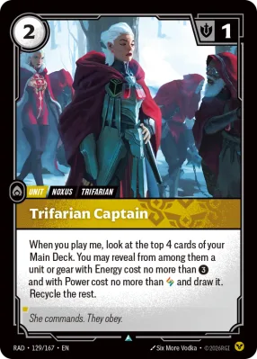 Trifarian Captain, Riftbound card RAD-129/167 from Radiance
