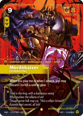Mordekaiser, Riftbound card RAD-137a/167 from Radiance