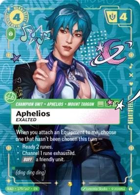 Aphelios, Riftbound card RAD-179/167 from Radiance