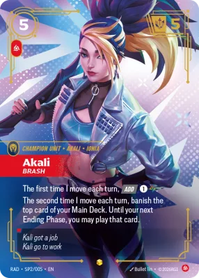 Akali, Riftbound card RAD-SP2/005 from Radiance