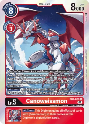 Canoweissmon, Digimon card RB1-009