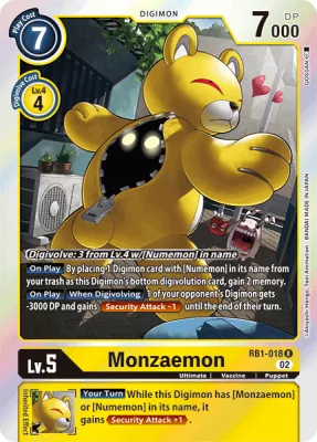 Monzaemon, Digimon card RB1-018