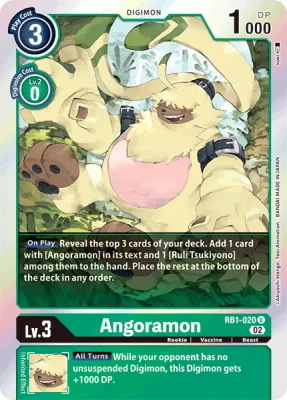 Angoramon, Digimon card RB1-020