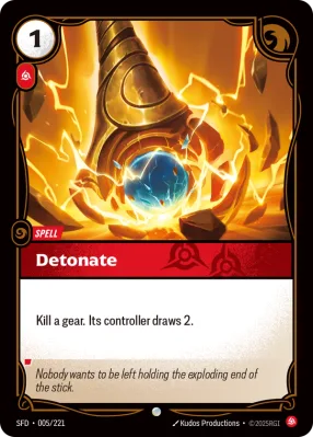Detonate, Riftbound card SFD-005/221 from Spiritforged