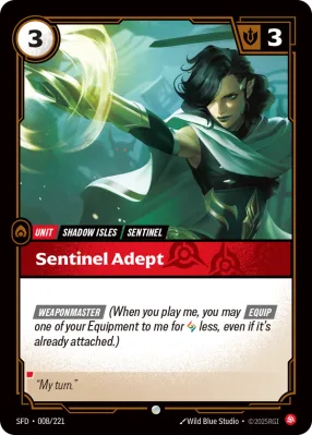 Sentinel Adept, Riftbound card SFD-008/221 from Spiritforged