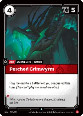Perched Grimwyrm, Riftbound card SFD-015/221 from Spiritforged