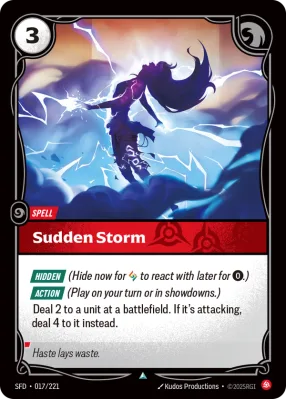 Sudden Storm, Riftbound card SFD-017/221 from Spiritforged