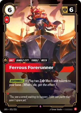 Ferrous Forerunner, Riftbound card SFD-021/221 from Spiritforged