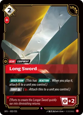 Long Sword, Riftbound card SFD-022/221 from Spiritforged