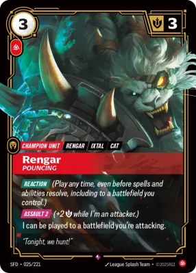 Rengar, Riftbound card SFD-025/221 from Spiritforged