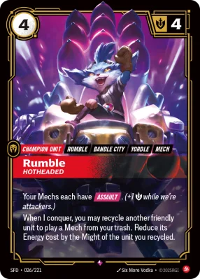Rumble, Riftbound card SFD-026/221 from Spiritforged